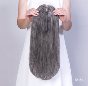 Gray Human hair topper 