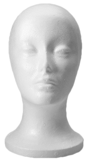 POLYSTYRENE WIG HEAD WITH SOULDER STYROFOAM FOAM MANNEQUIN (WHITE)